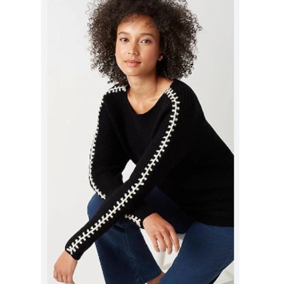 J.Jill Pure Jill Hand Stitched Detail Boat Neck Sweater - Picture 4 of 4